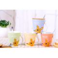 FDA,LFGB,SG Certification,popular customized colored ceramic mug with spoon